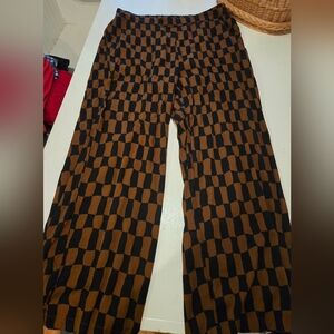 Old Navy Black and Brown Checkered Playa Pants